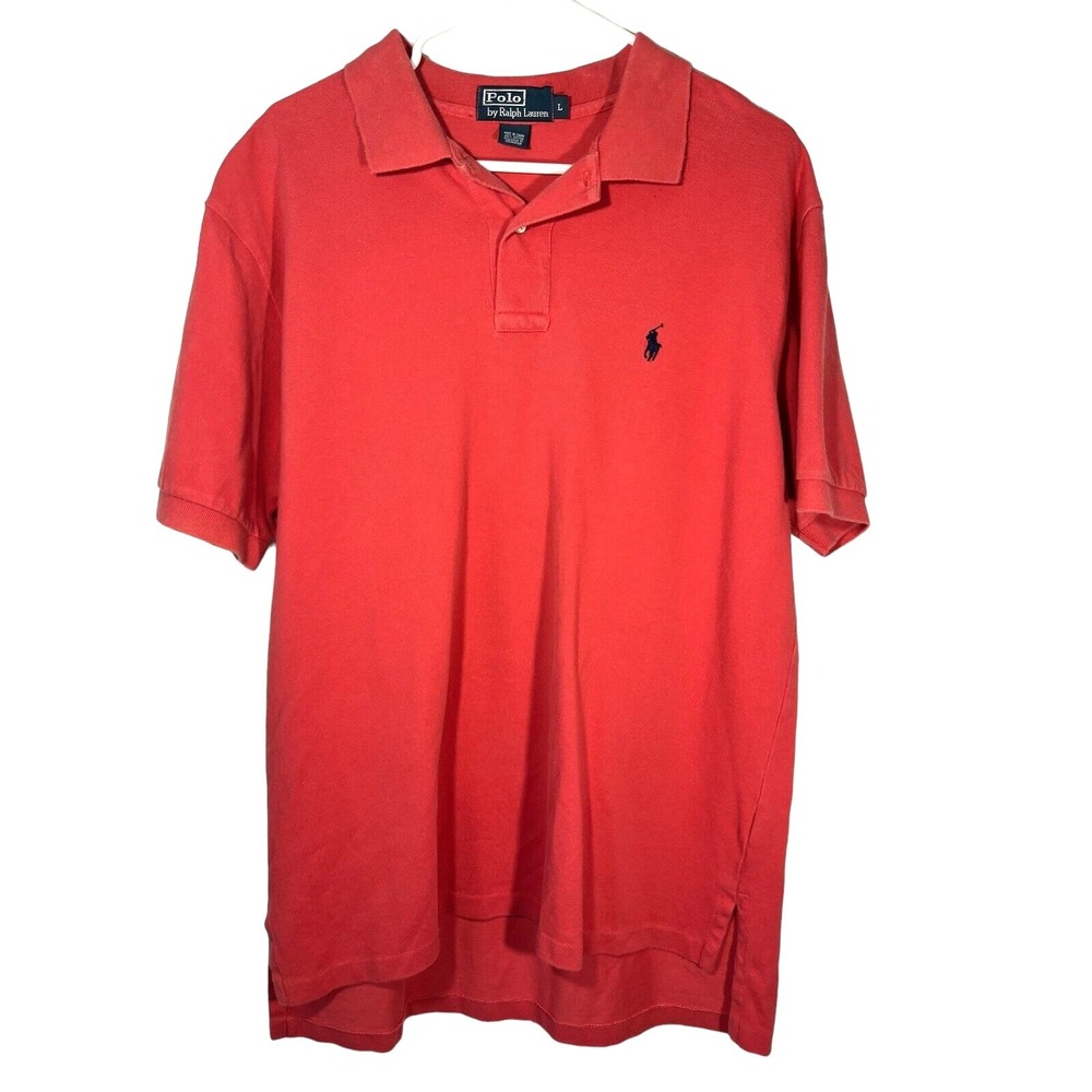 Polo Ralph Lauren Men's Cotton Short Sleeve Polo Golf Shirt L Coral